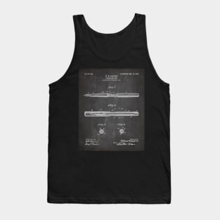 Fountain Pen Patent - Writer Editor Home Office Décor Art - Black Chalkboard Tank Top